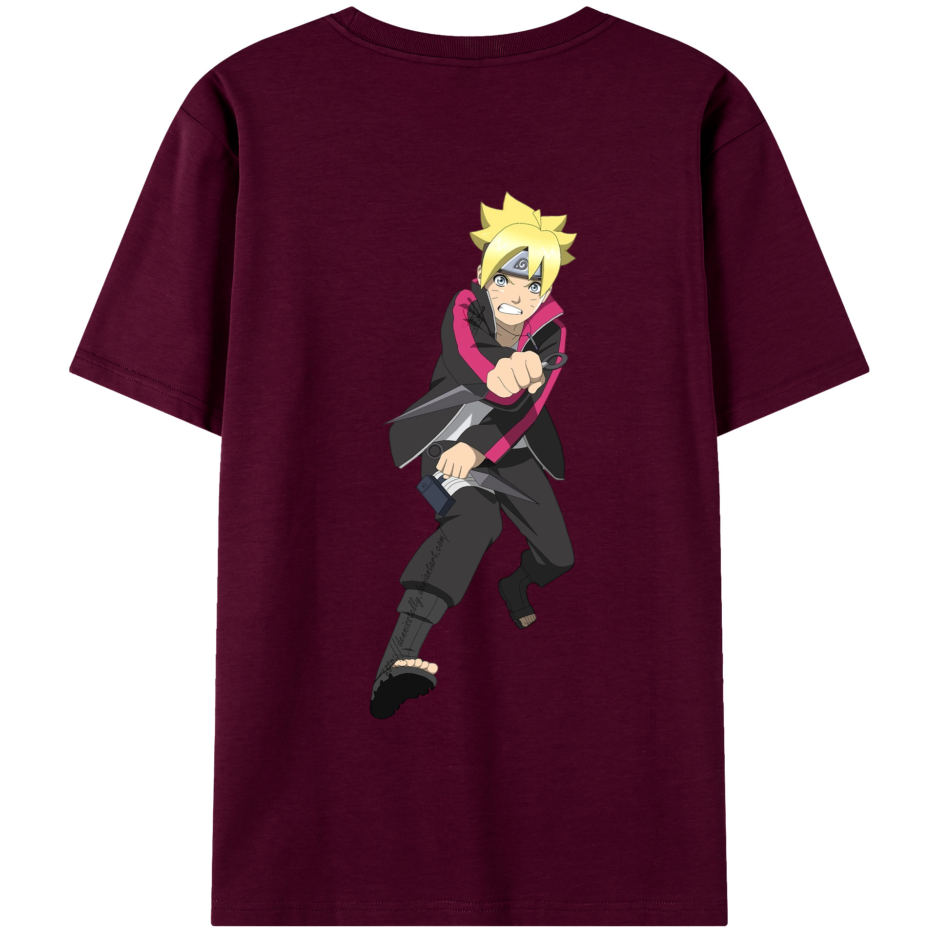 （画像用） NARUTO -ナルト- うずまき ボルト Uzumaki Boruto レディース半袖Tシャツ(バックプリント)